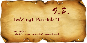 Iványi Paszkál névjegykártya