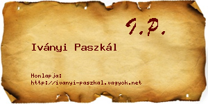 Iványi Paszkál névjegykártya