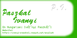 paszkal ivanyi business card